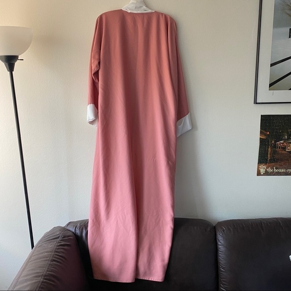 Peach with white border long kimono/robe size XL - Picture 3 of 4